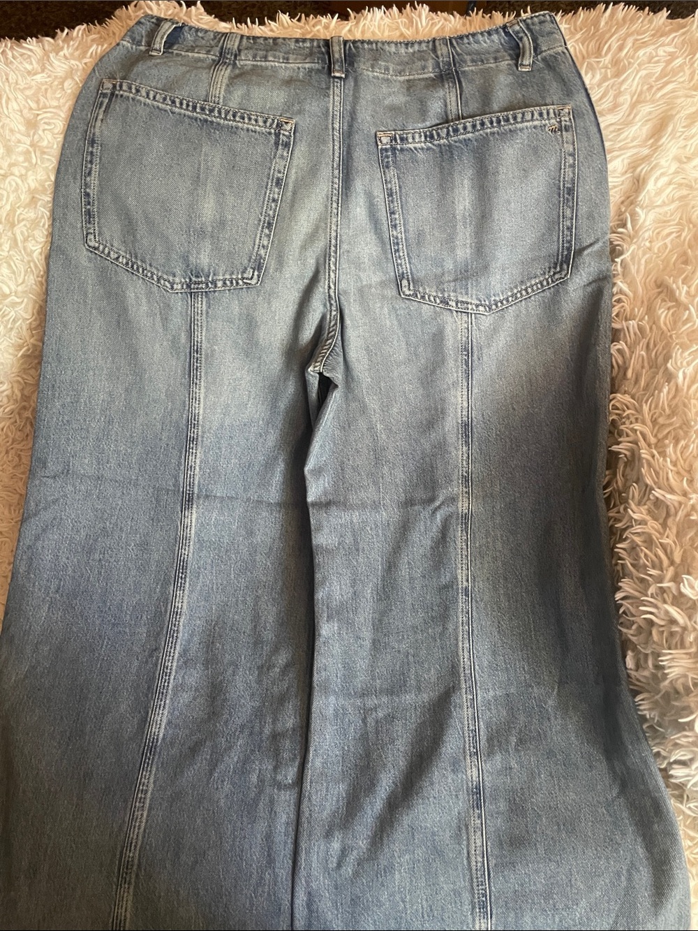 Madewell Seamed Extra Wide-Leg Denim Trousers - Light Blue, size 30 (NWT) - Picture 3 of 4